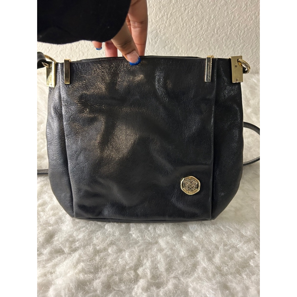 Vince Camuto black leather shoulder bag crossbody purse